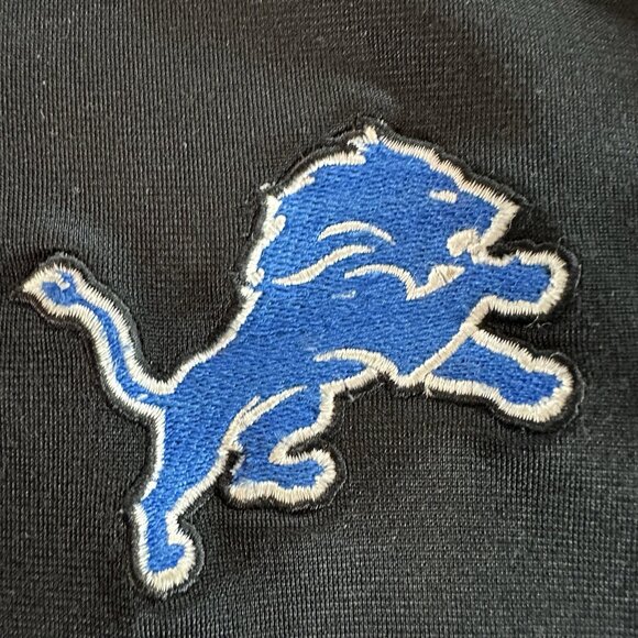 NFL Detroit Lions Youth Black and Blue Zip-up Track Style Sweatshirt. Sz Medium - Picture 2 of 10
